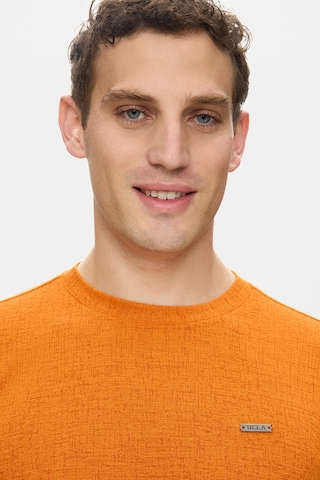 Taylor Kiremit Bisiklet Yaka Krinkıl Hafif Kumaş Metal Logolu Standard Fit Erkek Tshirt Kiremit
