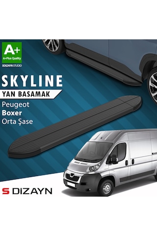 S-dizayn Peugeot Boxer 3 Orta Şase Skyline Siyah Yan Basamak 253 Cm 2006 Üzeri A+ Kalite