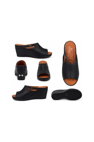N Napa Shoe Np.1001.siyah.deri Terlik
