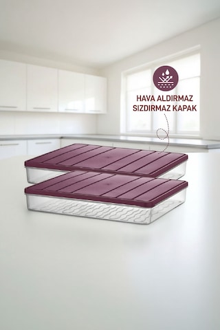 Selka Home 2 Adet 2,25 Lt. Nora Organizer Buzdolabı Buzluk Düzenleyici Saklama Kabı