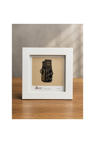 Kişiye Özel Fotoğraflı Dekoratif Çerçeve 10x10 Cm - Ahşap Arkalıklı Masaüstü Sanat Çerçeve