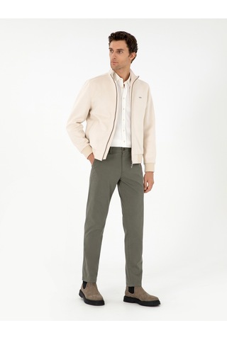 Cacharel Haki Slim Fit Kanvas Pantolon Yesıl