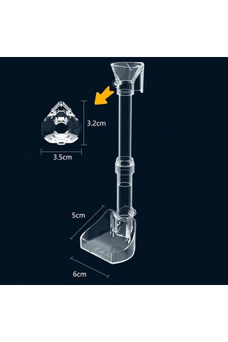 Sones 13-18 Cm Akvaryum Besleme Borusu Akrilik Yemlik Küçük Balık Besleme Borusu