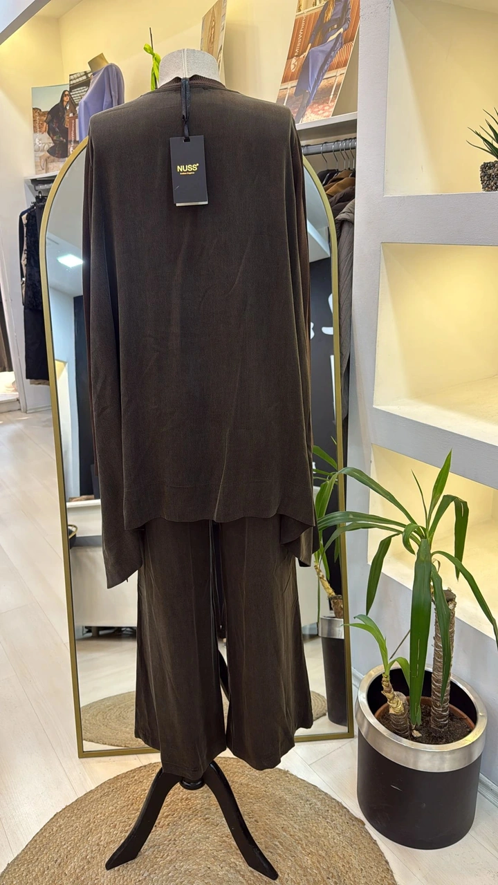 Nuss 1033 Cupra İpek Takım - Kahve Kahverengi