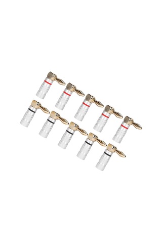 Konesam 90 Derece Alüminyum Kasa Bronz Kaplama Muz Plug 4mm , Ses Sistemi Hoparlör Kablosu Bağlantısı, 10 Adet 5 Çift - 24k Altın Kaplama, Kısa Devreyi Önler, Kolay Kurulum