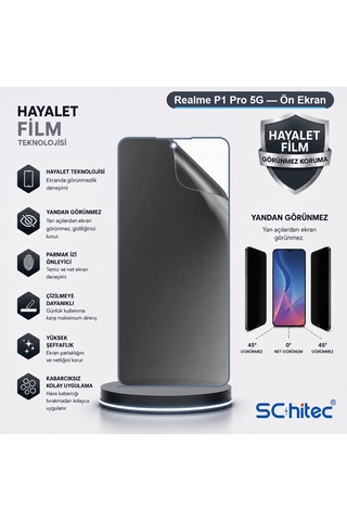 P1 Pro 5g Uyumlu Ön Yüzey Hayalet Privacy Hidrojel Ekran Koruyucu 61314604