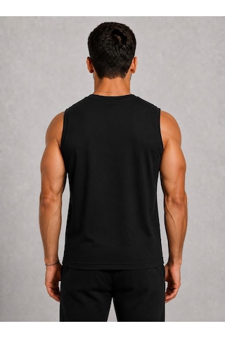 Axxel Erkek Siyah Bisiklet Yaka Kolsuz T-shirt-d690