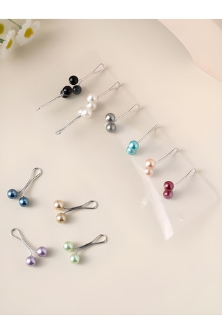 Melodi Scarf Eşarp Şal Klipsi Karışık Renk 6 Adet Karışık Renk