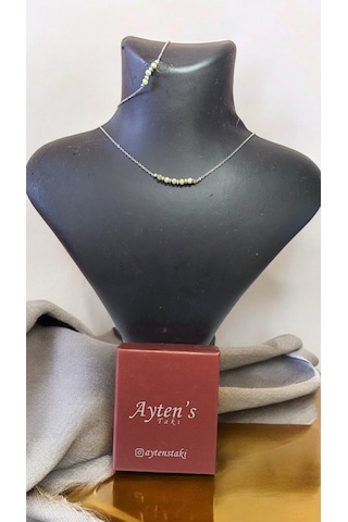 Doğal Yeşim Kolye Bileklik Set Yeşil 73329573
