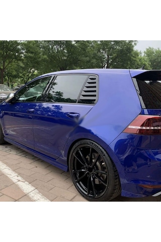 Vw Golf 7-7.5 Kasa İçin Kelebek Cam Vizörü Kaplaması Siyah Renk-Bantlı