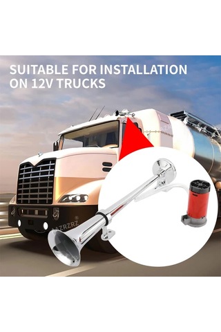 Xuweiwei Aazrzrz Yüksek Sesli 116db Krom Çinko 12v Hava Kornası Kiti Kamyonlar İçin