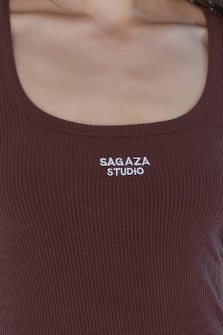 Sagaza Studio Ss6004 Geniş Asklı Atlet Kahverengi