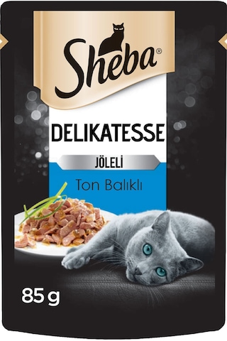 Sheba Delikatesse Ton Balıklı Jöleli Pouch Yetişkin Kedi Yaş Maması 24 x 85 G