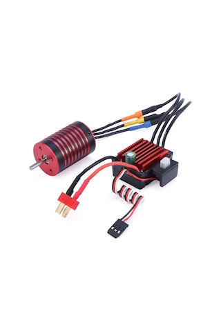 Xindoker 2838 4700kv Motor Ve 35a Esc Seti - 1/14-1/16 Araçlar İçin, 2-3s Lipo Uyumlu, Siyah-kırmızı