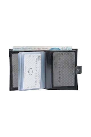 Tergan Siyah Deri Unisex Kredi Kartlık 01323B06