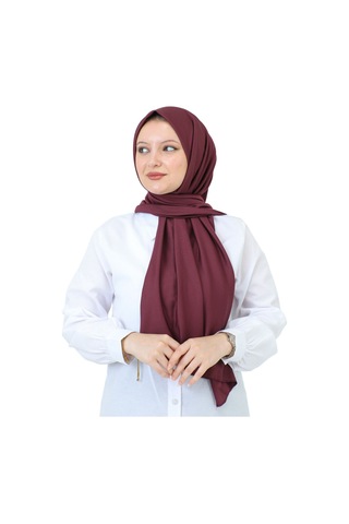 Şal Zarif Başörtüsü Eşarp Tesettür Giyim Uzun Abiyelik Vişne