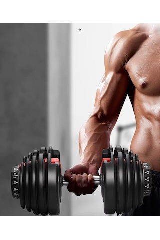 Valkyrie 24kg Ayarlanabilir Dambıl Seti 1 Adet Profesyonel 1. Kalite Dumbbell Kolay Kullanım Ev İçin İdeal Dambıl Siyah