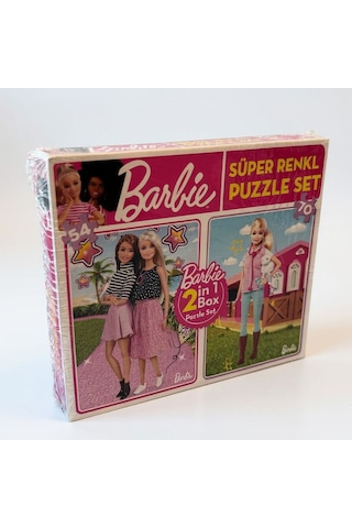 Barbie Süper Renkli 2 Si 1 Arada Puzzle Seti 54 + 70 Parça