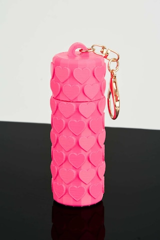 Vivaq Kalp Desenli Pembe Ruj Lip Gloss Kılıfı 3d Baskı Charm Çanta Aksesuarı Anahtarlık