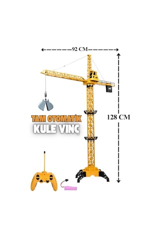 Dev Boy Uzaktan Kumandalı Oyuncak Kule Vinç 128 Cm