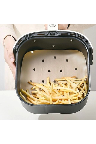 250 Adet Air Fryer Pişirme Kağıdı Tek Kullanımlık Hava Fritöz Yağ Geçirmez Yapışmaz Gıda Pişirme Kağ Çok Renkli