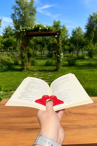 Kitap Ayracı - Sayfa Tutucu - Tek El Kitap Okuma Aparatı Kalp
