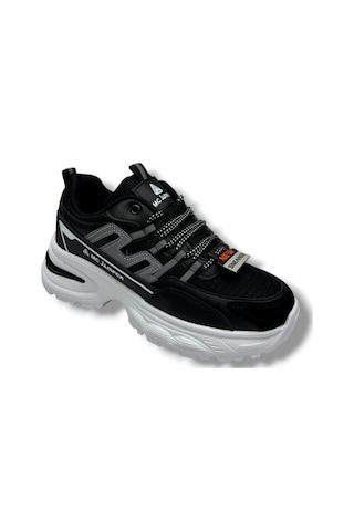 Marco Jamper 2286-26 Anorak Deri Anatomik Kadın Sneaker Siyah Beyaz Siyah