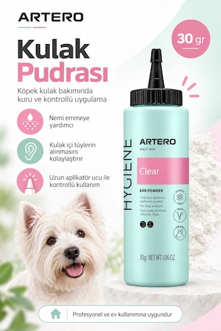 Artero Clear Köpek Kulak Pudrası Kulak İçi Tüy Alma Ve Kavrama Kolaylaştırıcı 30 Gr