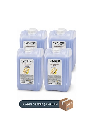 Sinep Profesyonel Protein İçerikli Onarıcı Şampuan 5 Litre X 4 Adet 1 Koli