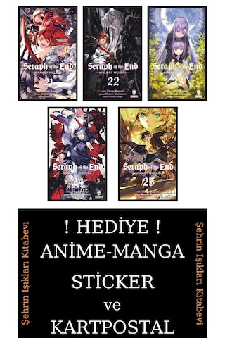 Seraph Of The End 21-22-23-24-25 Manga Seti 5 Kitap / Anime-manga Sticker Ve Kartpostal