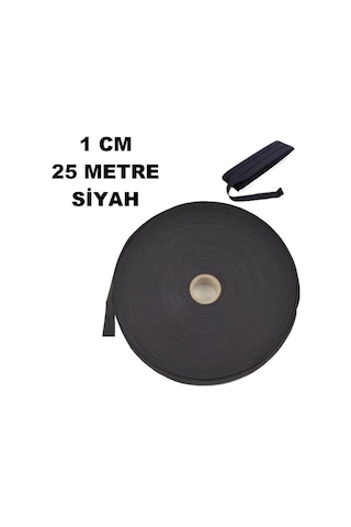 Lastik Sert Yumuşak Çamaşır Don Etek Bel Paça Bebe Lastiği 1 Cm 25 M Siyah