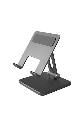 Geeroyoo Alüminyum Tablet Ve Telefon Tutucu: Çok Açıyla Ayarlanabilir, Taşınabilir Ve Kaymaz - Gri