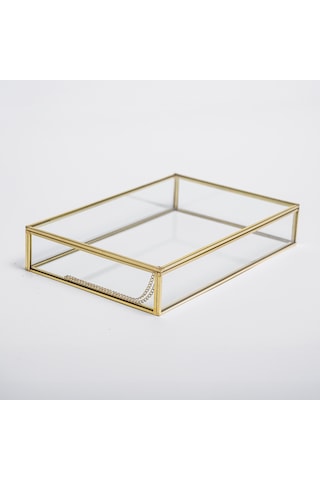 Cam Kutu Pirinç & Gold 40x30x5cm