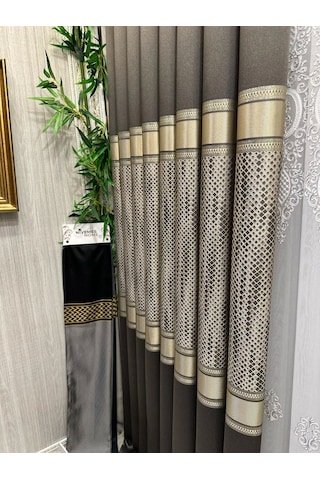 Nivemeshome Mozaik Ft614163 V-5302 Antrasit 1/3 Sık Pileli Fon Perde Apm Antrasit