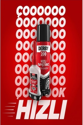 Derby Hızlı Yapıştırıcı Seti 200 Ml 5 Adet Ahşap Ve Plastik Yüzeyler İçin Yüksek Yapıştırma Gücü Düşük Viskozite 200 Ml
