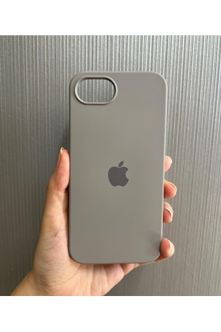 Apple Uyumlu iPhone 16e Logolu İçi Kadife Silikon Lansman Kılıf
