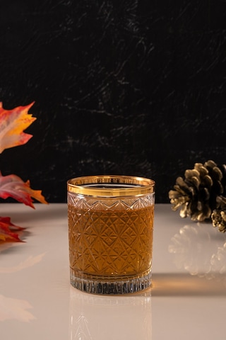 Mest 6'lı Kristal Altın Yaldız Viski Bardağı Seti 280 Cc Gold