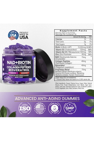 Nad + Biotin K2 & D3 60 Gummies