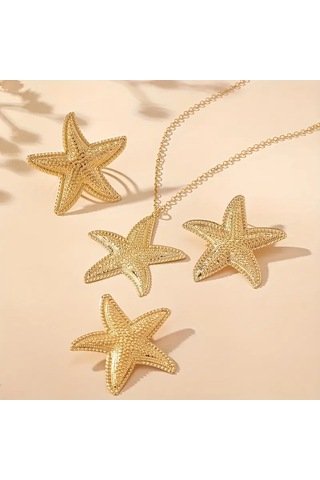 Deniz Yıldızı Niche Tasarim Kadın Takı Seti Altın Kaplama