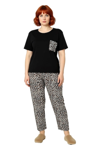 Ersefa Kadın Animal Desenli Bisiklet Yaka Pamuklu Pijama Takımı Fonksiyo Çok renkli