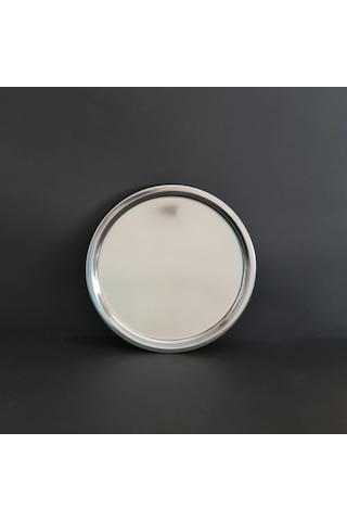 12 Adet Paslanmaz Çelik Diplomat Tabak 430 Kalite Tatlı & Pasta Servis Tabağı 25.5 Cm Gümüş