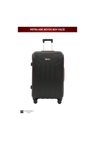 Cotpoly Home Petra Lüx Abs Büyük Boy Valiz 75 Cm Kırmızı - Siyah