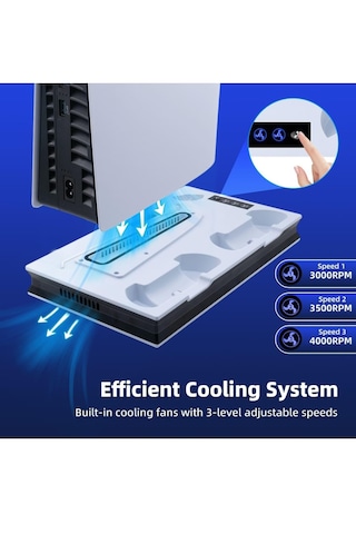 Ps5 Slim Fonksiyonel Fanlı Şarj Standı Led Göstergeli Yh60