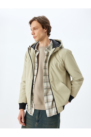 Koton Mevsimlik Ceket Slim Fit Fermuarlı Bej 5wam20067hw Ekru