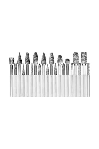 Yihemaoyi 1/8" Çift Kesim Karbür Döner Çapak Seti Şaft 20 Adet