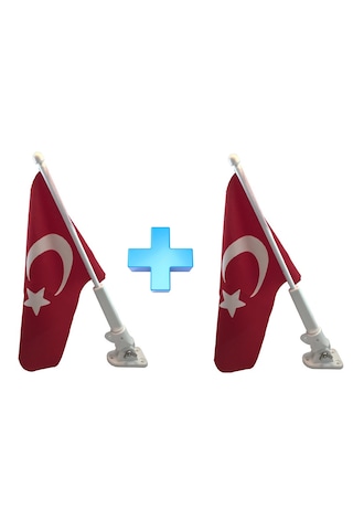 2'li Plastik Tekne Bayrak Direği. Bayrak Dahil. 40cm