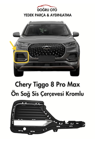 Chery Tiggo 8 Pro Max Ön Sağ Sis Lamba Kapağı + Krom Çıtalı .