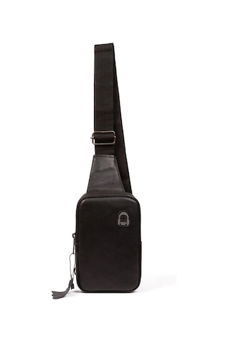 Newish Polo Erkek Hakiki Deri Göğüs Ve Omuz Çantası New089 Siyah