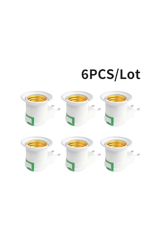 6 Adet E27 Led Işık Lamba Ampuller Soket Bankası Tutucu Ab/abd