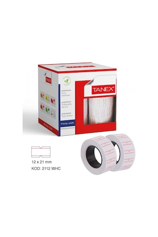 Tanex Fiyat Etiketi 21X12 CM Beyaz Renk 800'lü 6 Lı Rulo Tanex Fiyat Etiketi 21X12 CM Beyaz Renk 800'lü 6 Lı Rulo